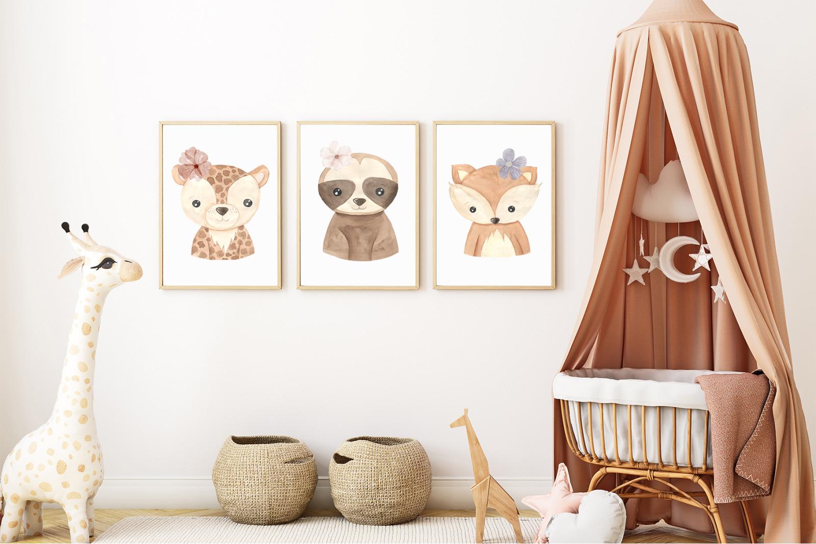 Boho Animal Portraits watercolor set