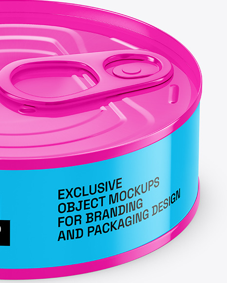 Glossy Tin Can Mockup