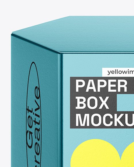 Hexagonal Metallized Paper Box Mockup