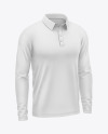 Men's Long Sleeve Polo Shirt Mockup