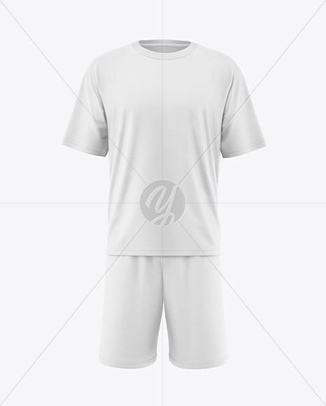 Men's Oversize T-Shirt with Shorts Mockup - Front View