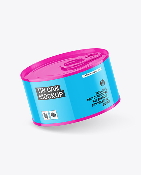 Glossy Tin Can Mockup