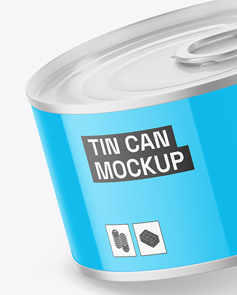 Glossy Tin Can Mockup