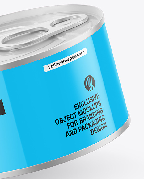 Glossy Tin Can Mockup