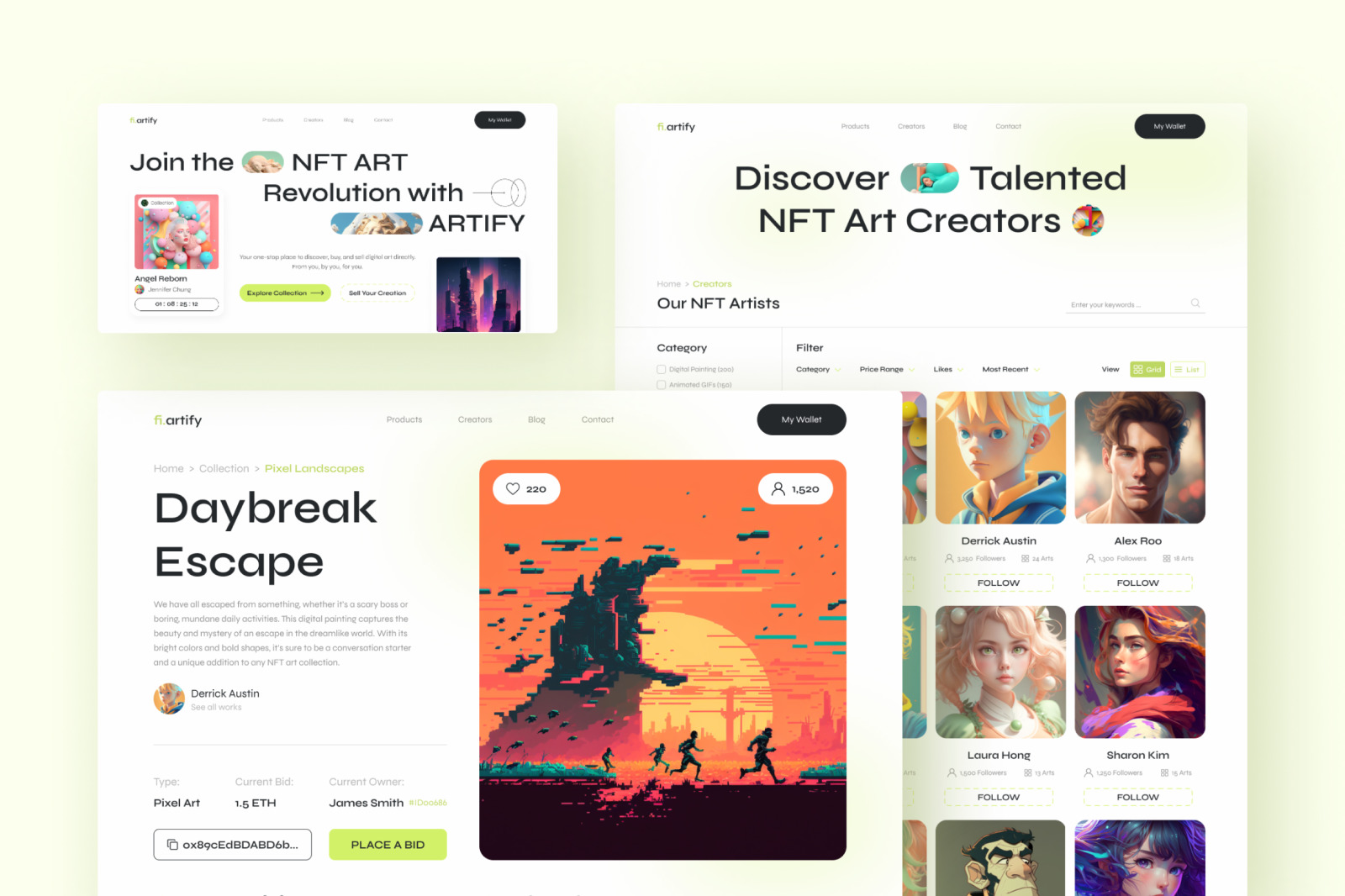 Artify – bright, clean nft marketplace