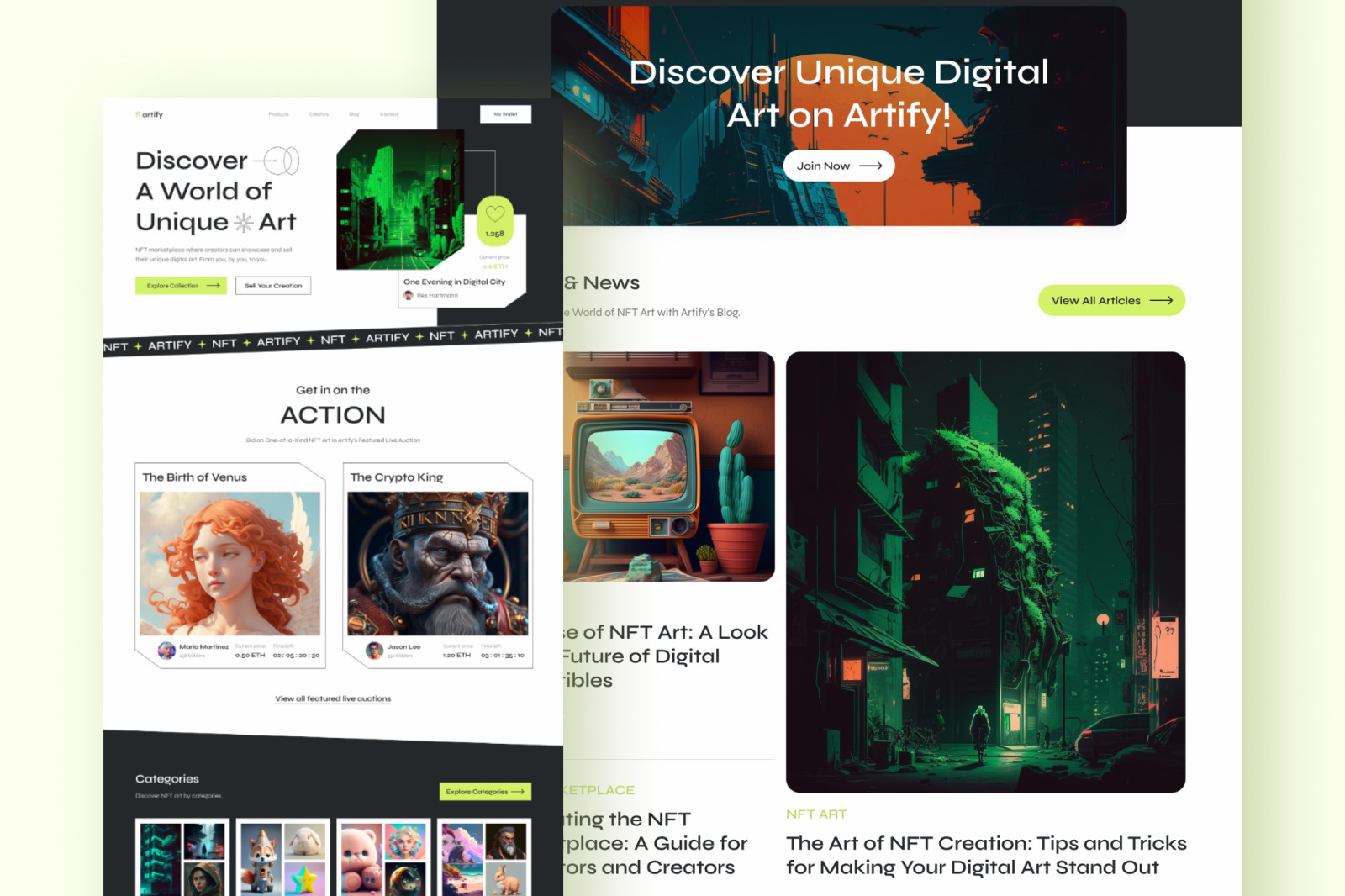 Artify – bright, clean nft marketplace