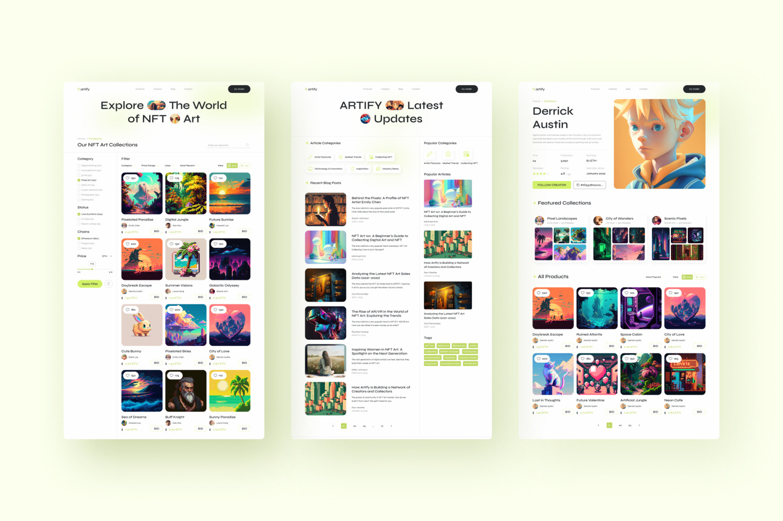 Artify – bright, clean nft marketplace