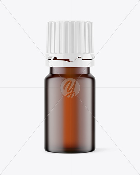 Frosted Amber Pills Bottle Mockup