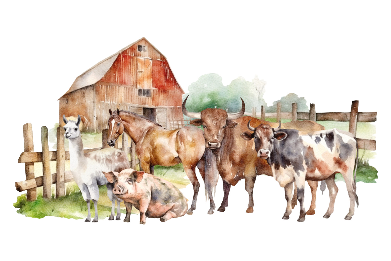 Little Farm png watercolour Little Farm png watercolour