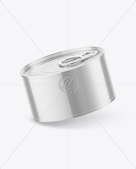 Glossy Metallic Tin Can Mockup