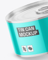 Glossy Metallic Tin Can Mockup