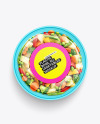 Plastic Bowl With Vegetable Mix Mockup