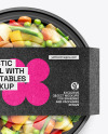 Plastic Bowl With Vegetable Mix Mockup