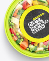 Plastic Bowl With Vegetable Mix Mockup