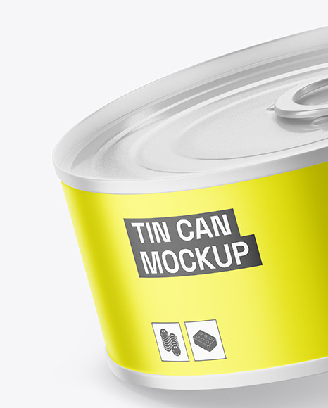 Matte Metallic Tin Can Mockup