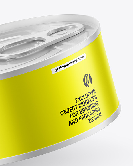 Matte Metallic Tin Can Mockup