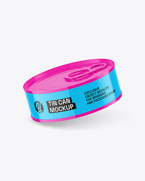 Glossy Tin Can Mockup