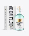 Vintage Vodka Bottle with Box Mockup