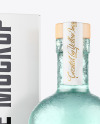 Vintage Vodka Bottle with Box Mockup