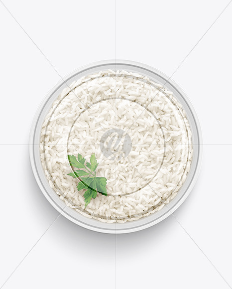 Plastic Bowl With Rice Mockup