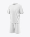 Men's Oversize T-Shirt with Shorts Mockup - Half Side View