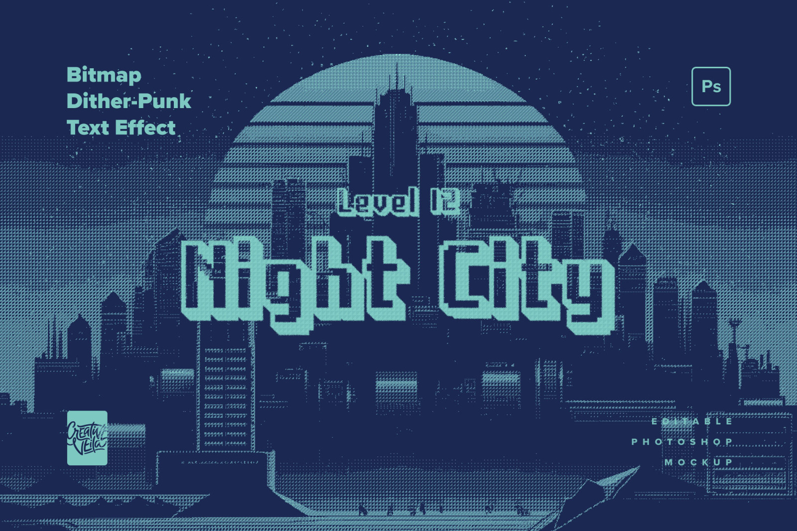 Bitmap Dither Text Effect Set Bitmap Dither Text Effect Set
