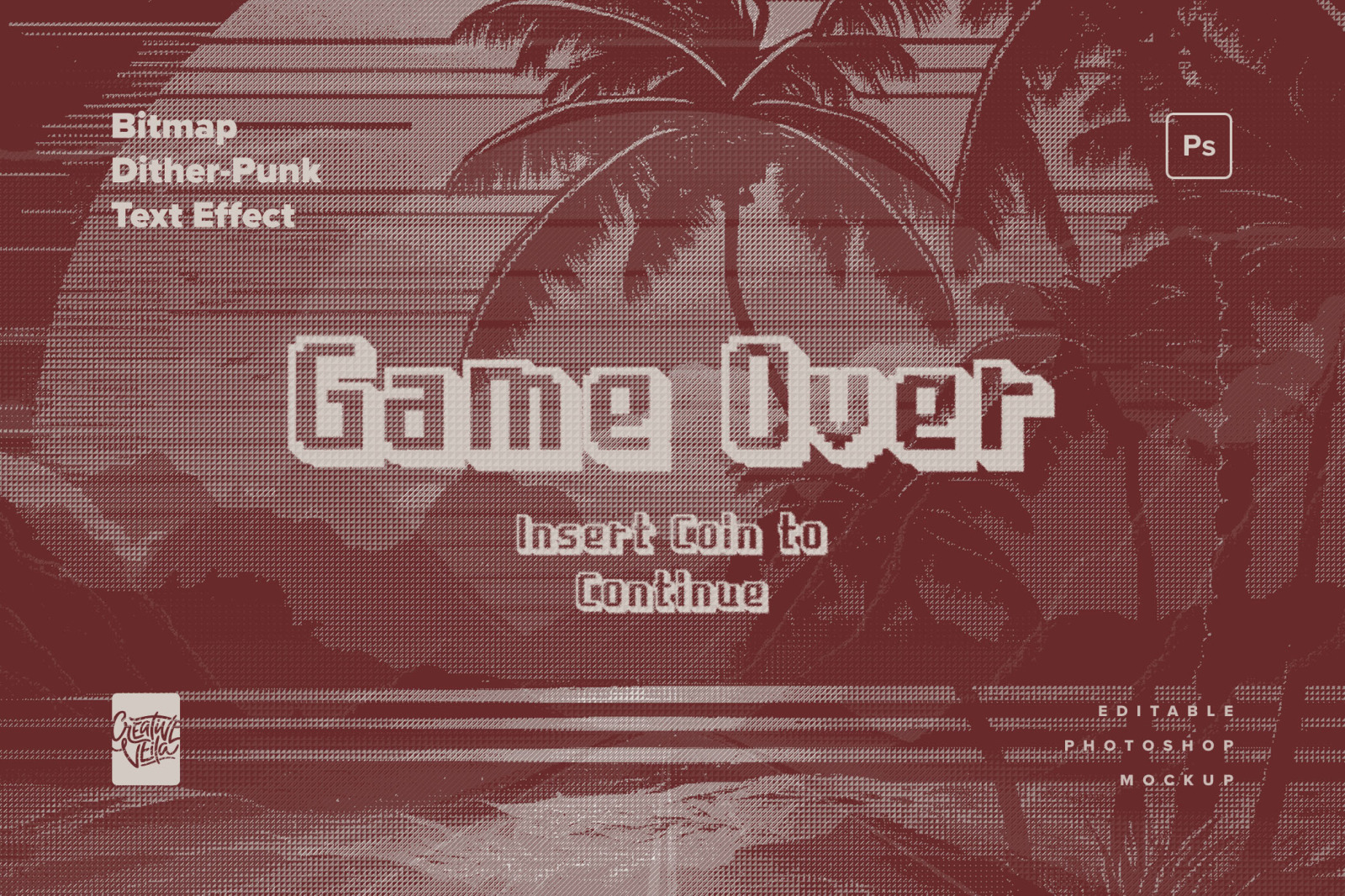 Bitmap Dither Text Effect Set Bitmap Dither Text Effect Set