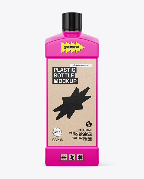 Glossy Plastic Bottle Mockup