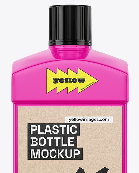 Glossy Plastic Bottle Mockup