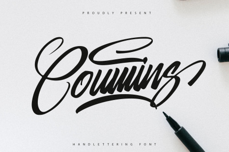 Coumins - Handlettering font - Business identity