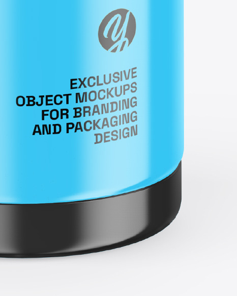 Glossy Thermos Bottle Mockup