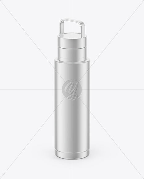 Metallized Thermos Bottle Mockup