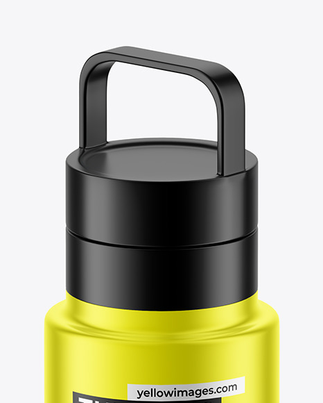 Metallized Thermos Bottle Mockup