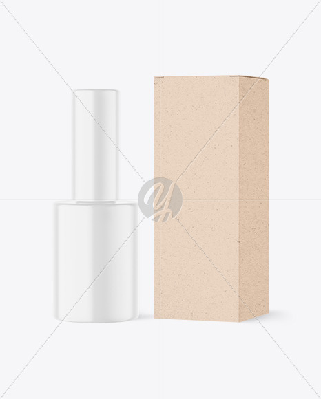 Kraft Box With Nail Polish Bottle Mockup