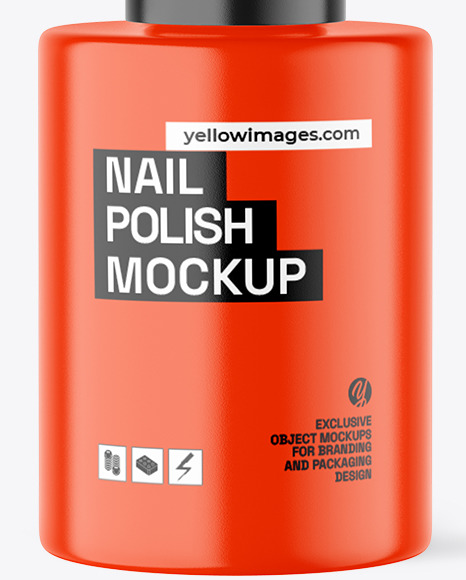 Kraft Box With Nail Polish Bottle Mockup