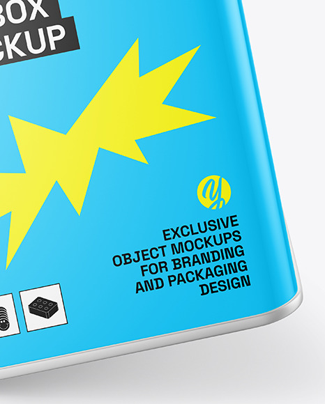 Glossy Tin Box Mockup