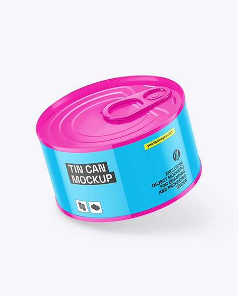 Glossy Tin Can Mockup