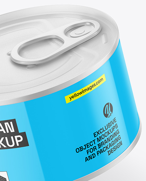 Glossy Tin Can Mockup