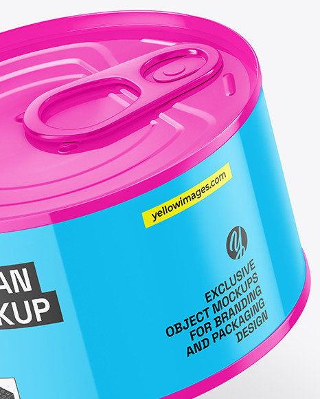 Glossy Tin Can Mockup