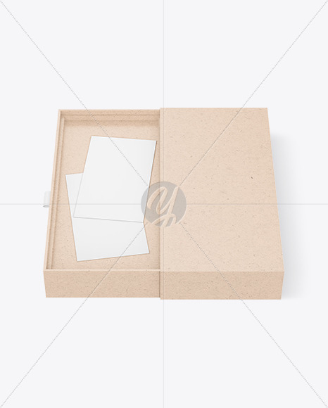 Two Business Cards in a Kraft Box Mockup