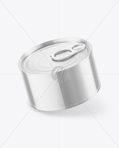 Glossy Metallic Tin Can Mockup