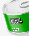 Glossy Metallic Tin Can Mockup