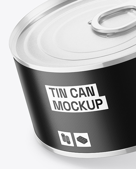 Glossy Metallic Tin Can Mockup