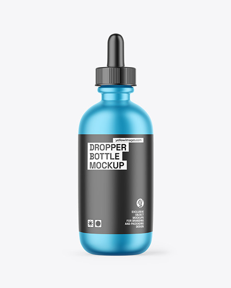 Metallized Dropper Bottle Mockup