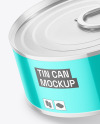 Glossy Metallic Tin Can Mockup