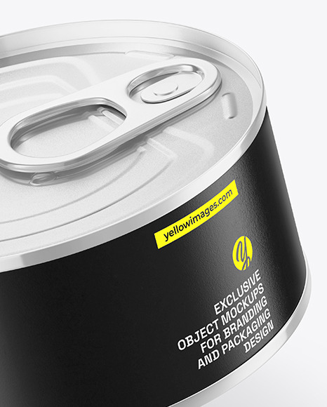 Glossy Metallic Tin Can Mockup