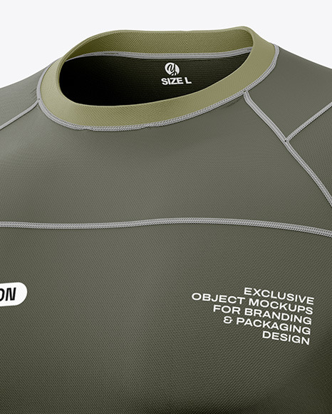 Long Sleeve Compression T-Shirt Mockup - Half Side View