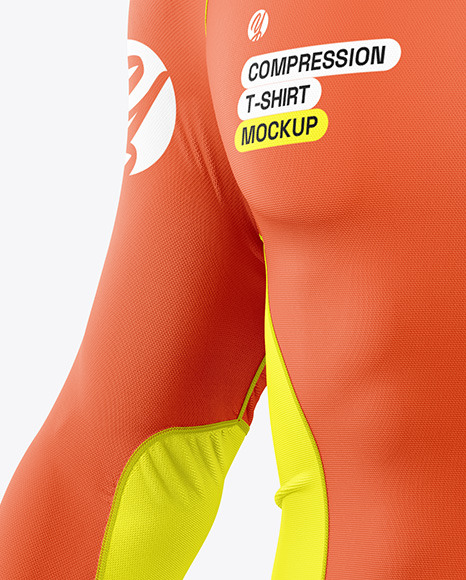 Long Sleeve Compression T-Shirt Mockup - Half Side View