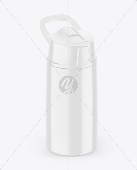 Glossy Thermos Bottle Mockup