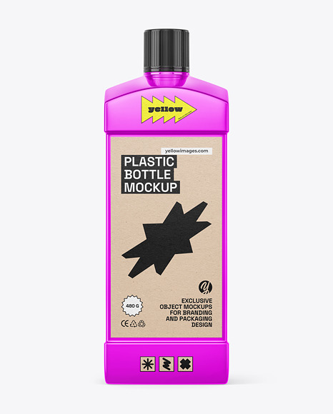 Metallized Plastic Bottle Mockup